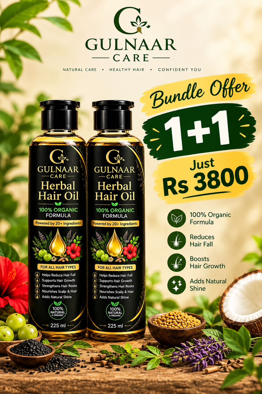 Bundle Offer 2 Gulnaar Hair Oil