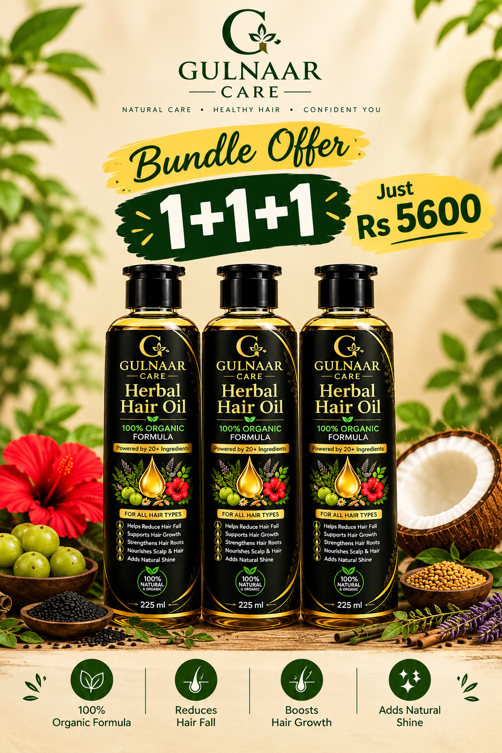 Bundle Offer 3 Gulnaar Hair Oil